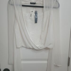New Do & Be Ivory Sequin Top